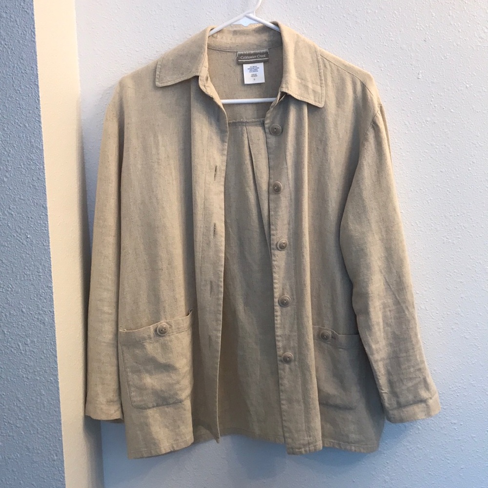 Coldwater Creek linen chore jacket